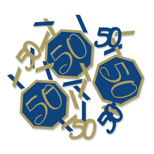 Picture of NAVY & GOLD GEODE 50 TH BIRTHDAY CONFETTI - DOUBLE SIDED
